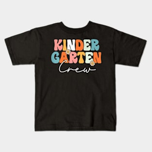 Kindergarten Crew Team Groovy Back To School Kids T-Shirt